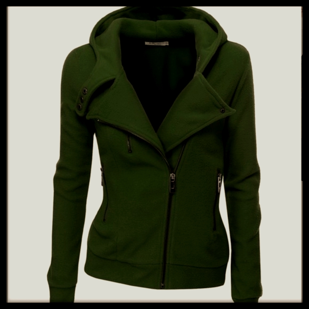 Doublju Fillted Fleece Moto Jacket NWT - Picture 3 of 6